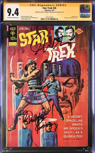 Star Trek #26 Gold Key CGC Signature Series 9.4 Cast x2 Signed Koenig, Shatner