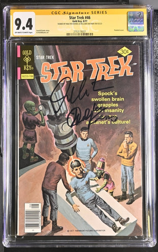 Star Trek #46 Gold Key CGC SS 9.4 Signed Koenig, Shatner