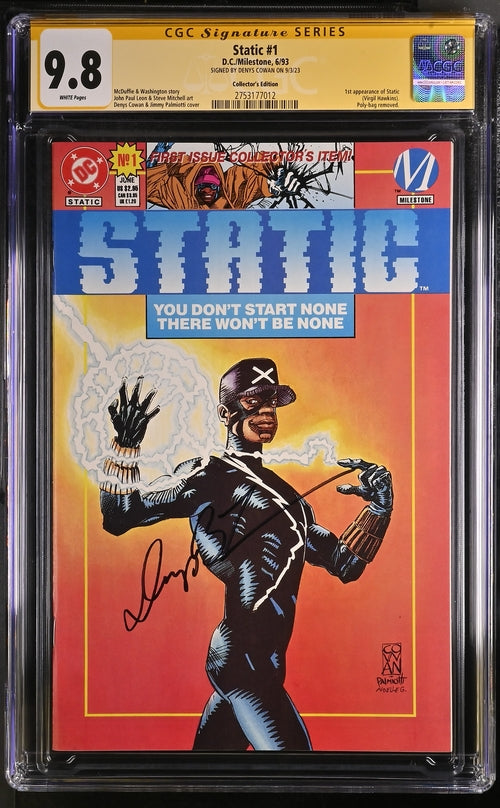 Static #1 Collector's Edition DC/Milestone CGC Signature Series 9.8 Signed Denys Cowan GalaxyCon