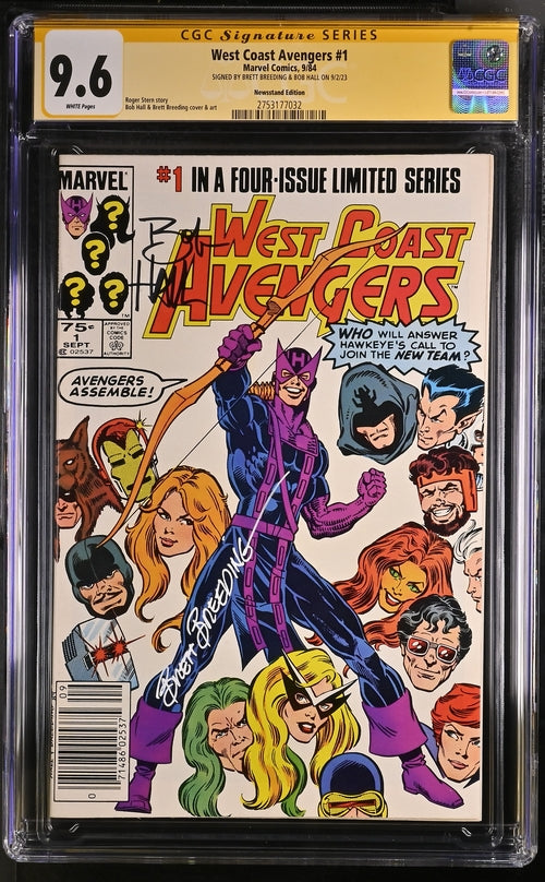 Marvel Comics West Coast Avengers #1 CGC Signature Series 9.6 Signed Breeding & Hall GalaxyCon