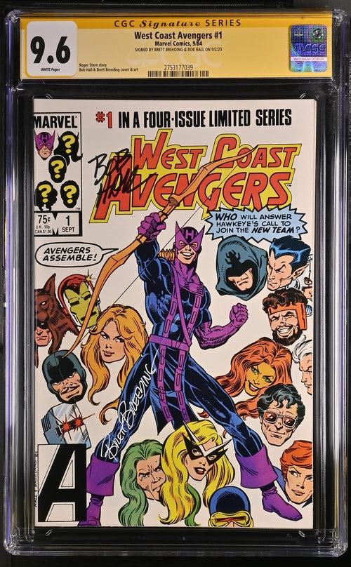 Marvel Comics West Coast Avengers #1 CGC Signature Series 9.6 Signed Breeding & Hall