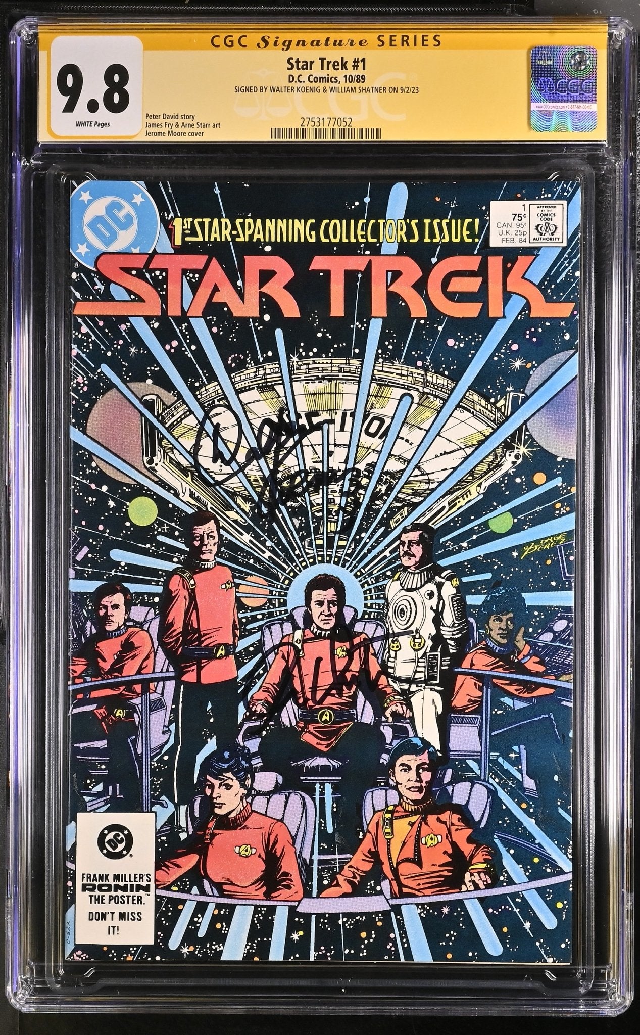 Star Trek #1 DC Comics CGC Signature Series 9.8 Cast x2 Signed Koenig, Shatner