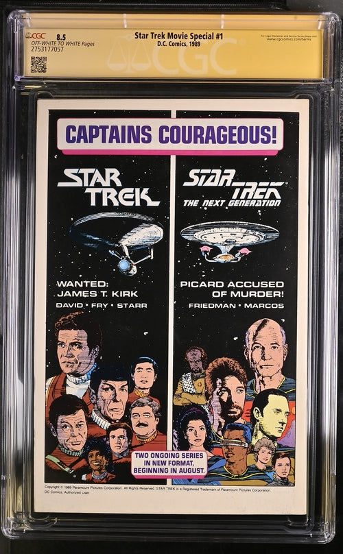 Star Trek Movie Special #1 DC Comics CGC Signature Series 8.5 Cast x2 Signed Koenig, Shatner