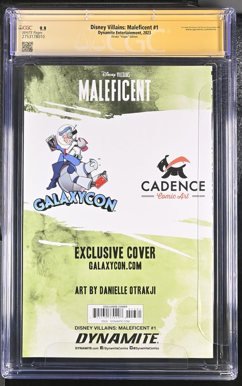 Disney Villains Maleficent #1 Dynamite Entertainment CGC Signature Series 9.9 Signed & Sketched by Danielle Otrakji