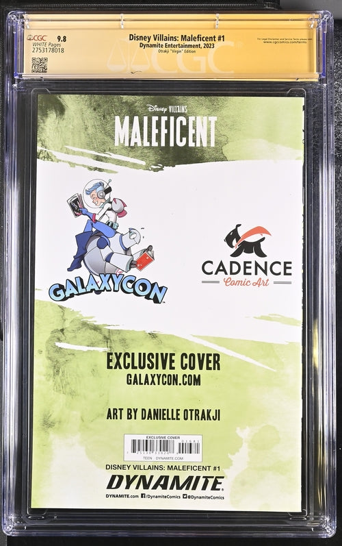 Disney Villains Maleficent #1 GalaxyCon Exclusive Virgin Variant CGC Signature Series 9.8 Signed & Sketch by Otrakji GalaxyCon