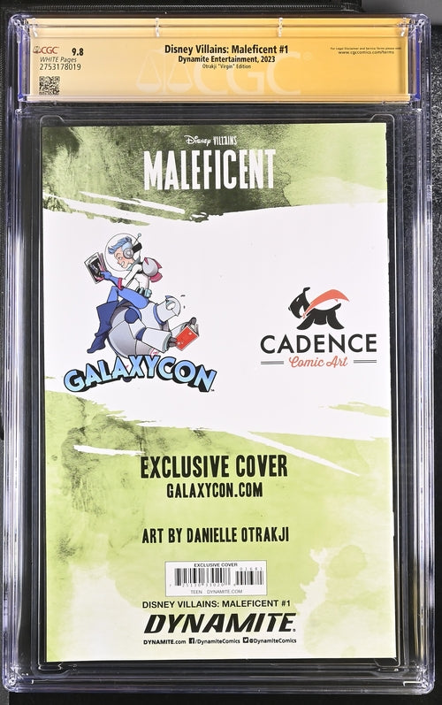 Disney Villains Maleficent #1 GalaxyCon Exclusive Virgin Variant CGC Signature Series 9.8 Signed & Sketch by Otrakji GalaxyCon