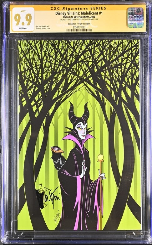 Disney Villains Maleficent #1 GalaxyCon Edition A CGC Signature Series 9.9 Signed & Sketched by Guatavo Duarte