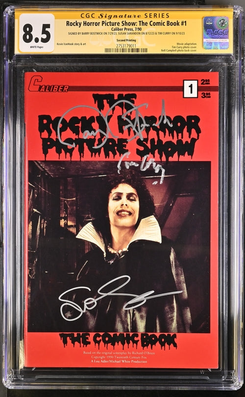 Rocky Horror Picture Show: The Comic Book #1 Second Printing CGC Signature Series 8.5 Cast x3 Signed Bostwick, Sarandon, Curry