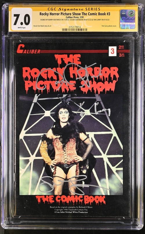 Rocky Horror Picture Show: The Comic Book #3 CGC Signature Series 7.0 Cast x3 Signed Bostwick, Sarandon, Curry