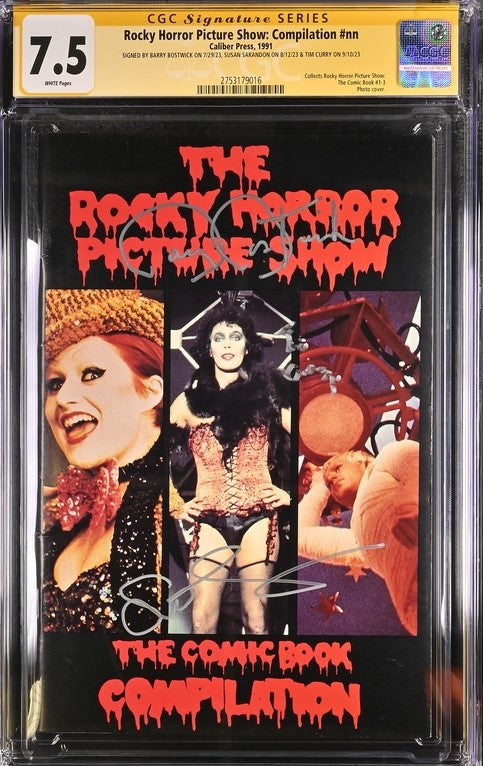 Rocky Horror Picture Show: Comic Book Compilation #nn CGC Signature Series 7.5 Cast x3 Signed Bostwick, Sarandon, Curry GalaxyCon