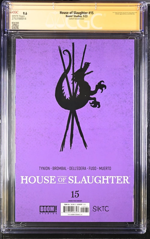 House of Slaughter #15 Boom! Studios Luckert Variant GC Signature Series 9.6 Signed Anthony Fuso