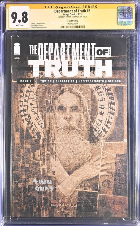 Department of Truth #6  Second Printing Image Comics CGC Signature Series 9.8 Signed Martin Simmonds GalaxyCon
