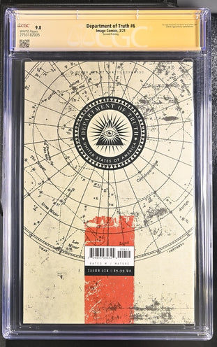 Department of Truth #6  Second Printing Image Comics CGC Signature Series 9.8 Signed Martin Simmonds GalaxyCon