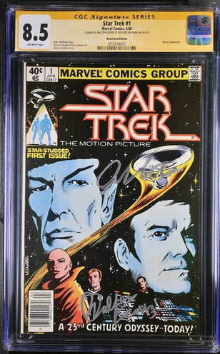 Star Trek #1 Marvel Comics CGC Signature Series 8.5 Cast x2 Signed Koenig, Shatner