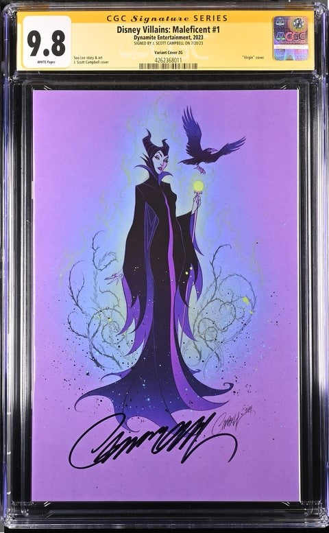 Disney Villains Maleficent #1 1:250 Campbell Virgin Variant CGC Signature Series 9.8 Signed J. Scott Campbell