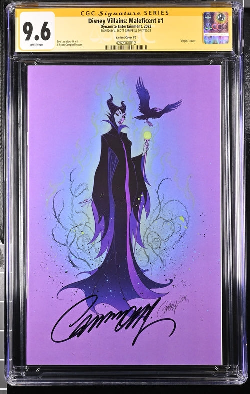 Disney Villains Maleficent #1 1:250 Campbell Virgin Variant CGC Signature Series 9.8 Signed J. Scott Campbell