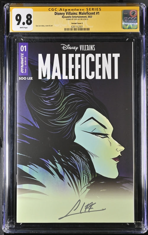 Disney Villains Maleficent #1 Soo Lee Variant 1:250 Cover S CGC Signature Series 9.8 Signed Soo Lee GalaxyCon