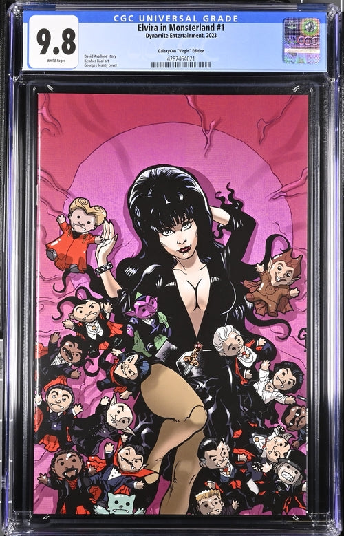 Elvira In Monsterland #1 Georges Jeanty GalaxyCon Exclusive Virgin Variant Dynamite Entertainment CGC Universal Grade 9.8 GalaxyCon