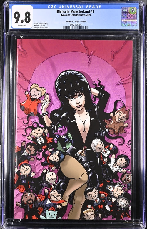 Elvira In Monsterland #1 Georges Jeanty GalaxyCon Exclusive Virgin Variant Dynamite Entertainment CGC Universal Grade 9.8 GalaxyCon