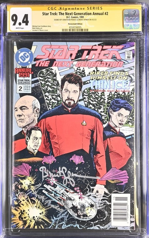 Star Trek The Next Generation Annual #2 DC Comics CGC Signature Series 9.4 Cast x2 Signed Spiner, Frakes GalaxyCon