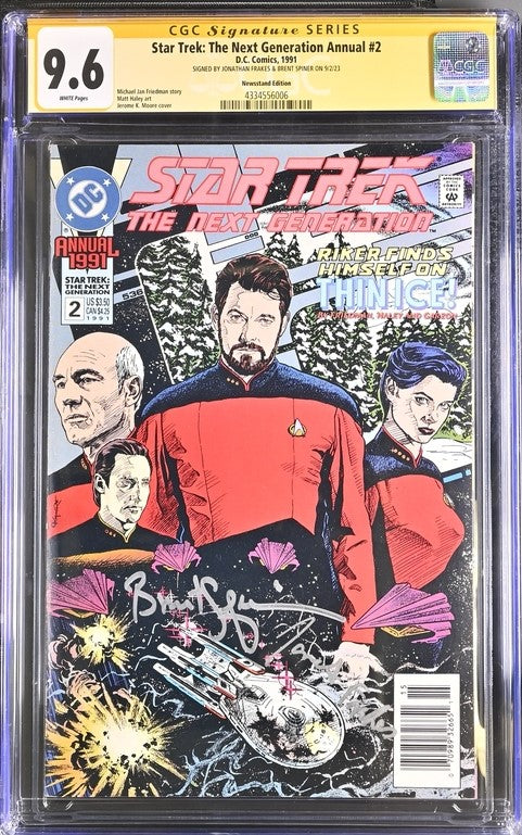 Star Trek The Next Generation Annual #2 DC Comics Newsstand Edition CGC Signature Series 9.6 Cast x2 Signed Spiner, Frakes