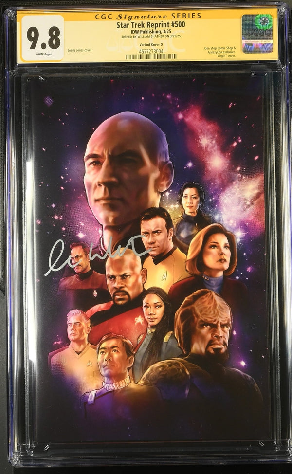 STAR TREK #500 "CAPTAINS" GALAXYCON VIRGIN COVER VARIANT CGC SS 9.8 Signed By: William Shatner