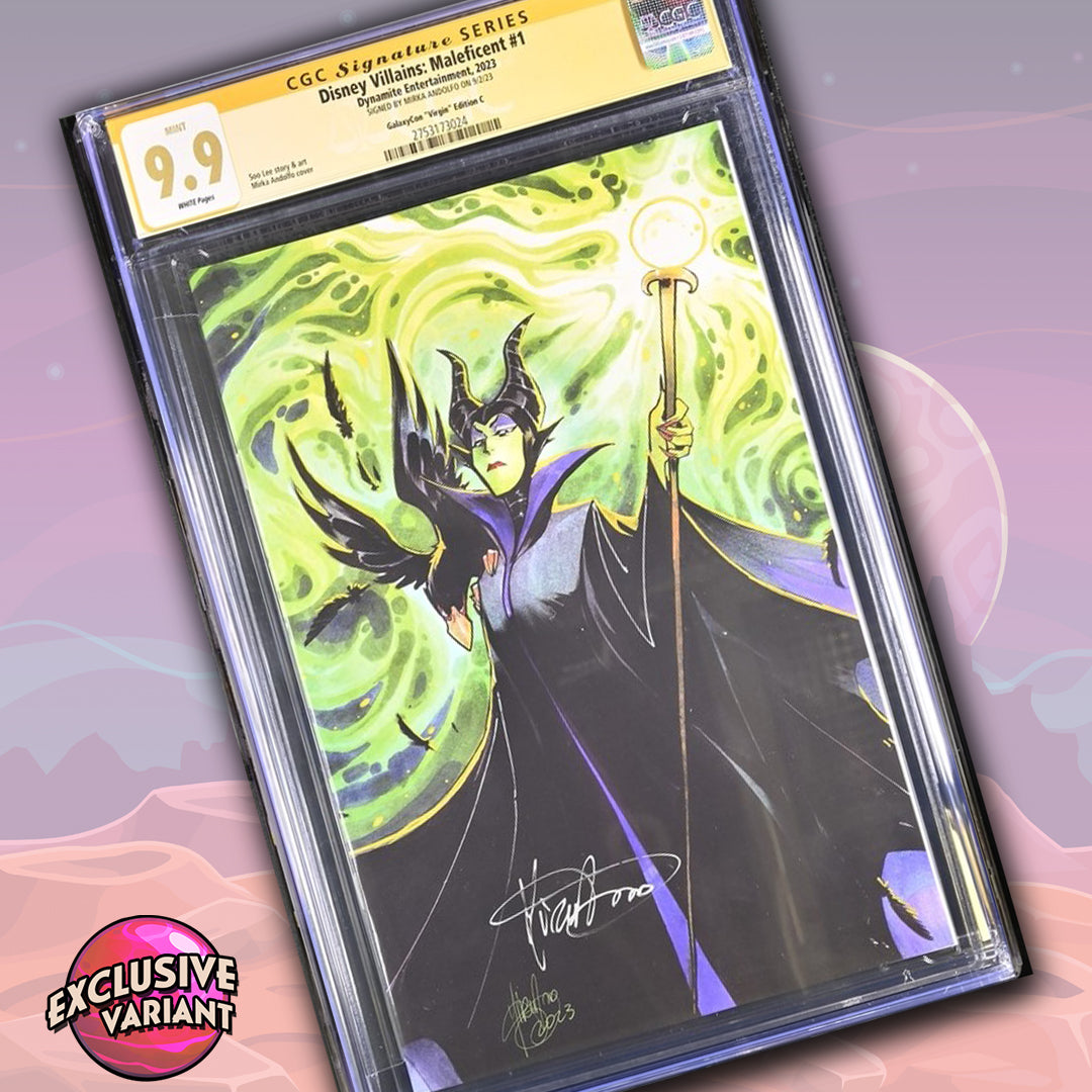 Disney Villains: Maleficent Galaxycon Virgin Edition C Dynamite Entertainment CGC Signature Series 9.9 MINT Signed Mirka Andolfo