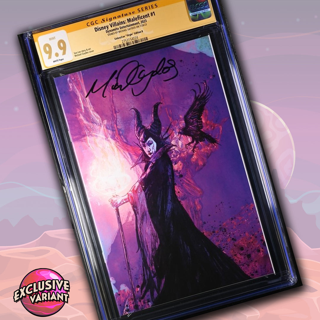 Disney Villains Maleficent #1 GalaxyCon Exclusive Gaydos Variant B CGC Signature Series 9.9 Signed Michael Gaydos