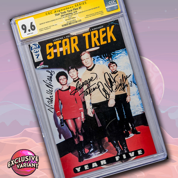 Star Trek Year Five #7 IDW CGC Signature Series 9.6 Cast x4 Signed Koenig, Shatner, Nichols, Takei