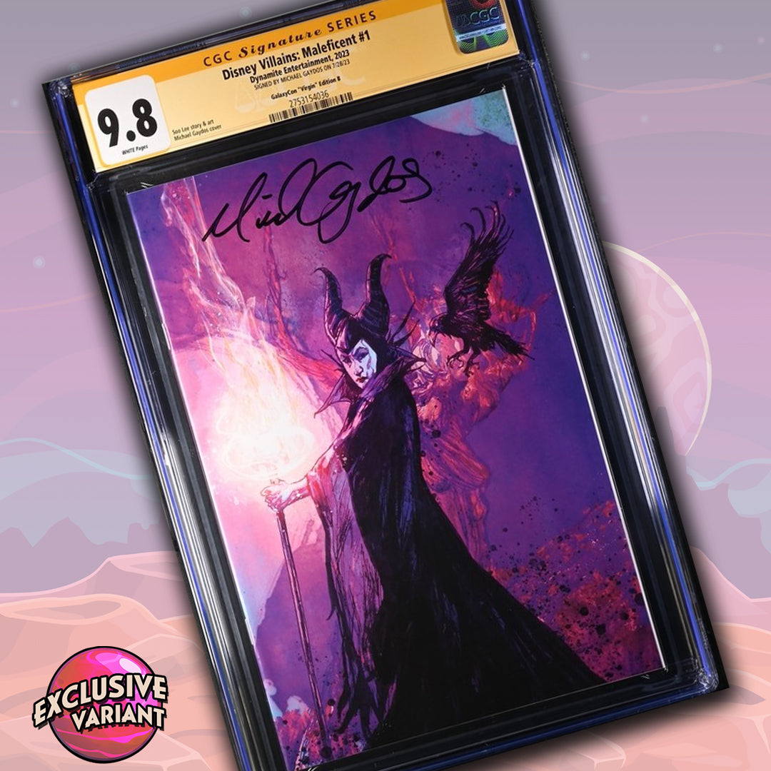 Disney Villains Maleficent #1 GalaxyCon Exclusive Gaydos Virgin Variant CGC Signature Series 9.8 Signed Michael Gaydos