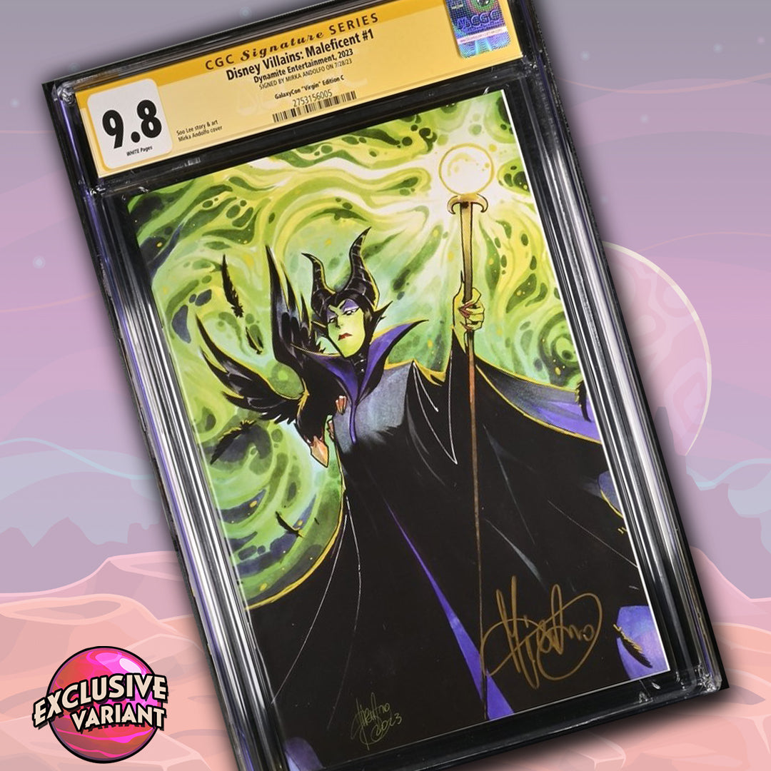 Disney Villains Maleficent #1 GalaxyCon Exclusive Andolfo Virgin Variant CGC Signature Series 9.8 Signed Mirka Andolfo
