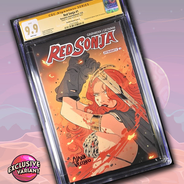 Red Sonja #1 Cover A GalaxyCon Exclusive Variant Dynamite Entertainment CGC Signature Series 9.9 Signed Luana Vecchio