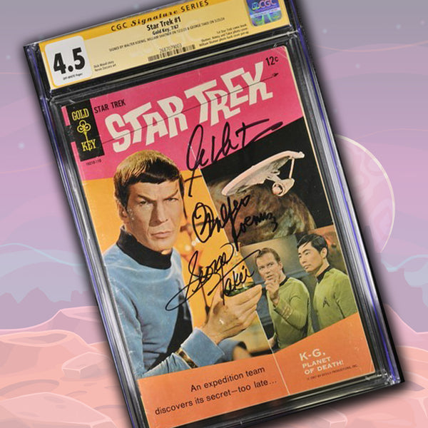 Star Trek #1 Gold Key CGC Signature Series 4.5 Signed William Shatner, Walter Koenig, George Takei