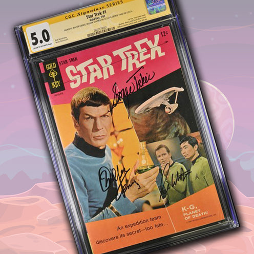 Star Trek #1 Gold Key CGC Signature Series 5.0 Signed William Shatner, Walter Koenig, George Takei