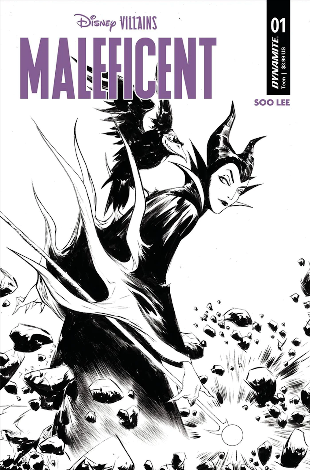 Disney Villains Maleficent #1 Cover I 1:15 Jae Lee B&W Variant Comic Book