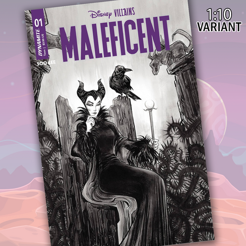 Disney Villains Maleficent #1 Cover ZA 1:10 Soo Lee B&W Variant Comic Book
