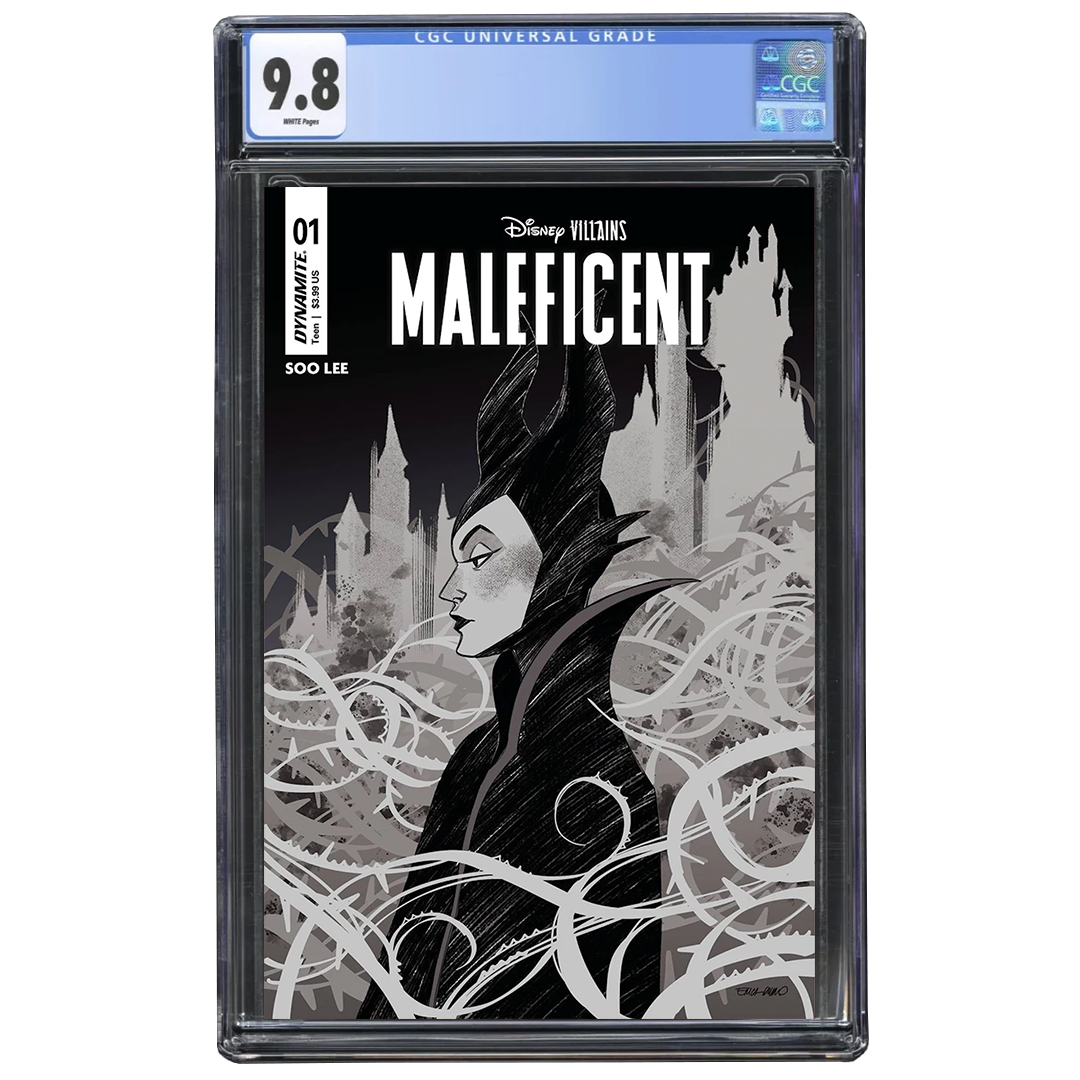 Disney Villains Maleficent #1 1:10 Durso B&W Variant CGC Universal 9.8