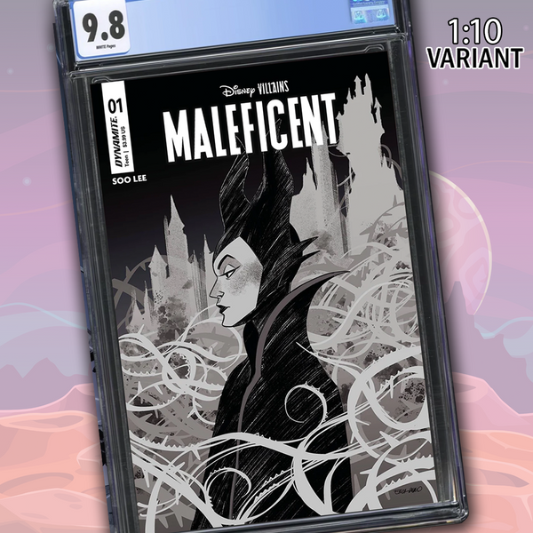 Disney Villains Maleficent #1 1:10 Durso B&W Variant CGC Universal 9.8