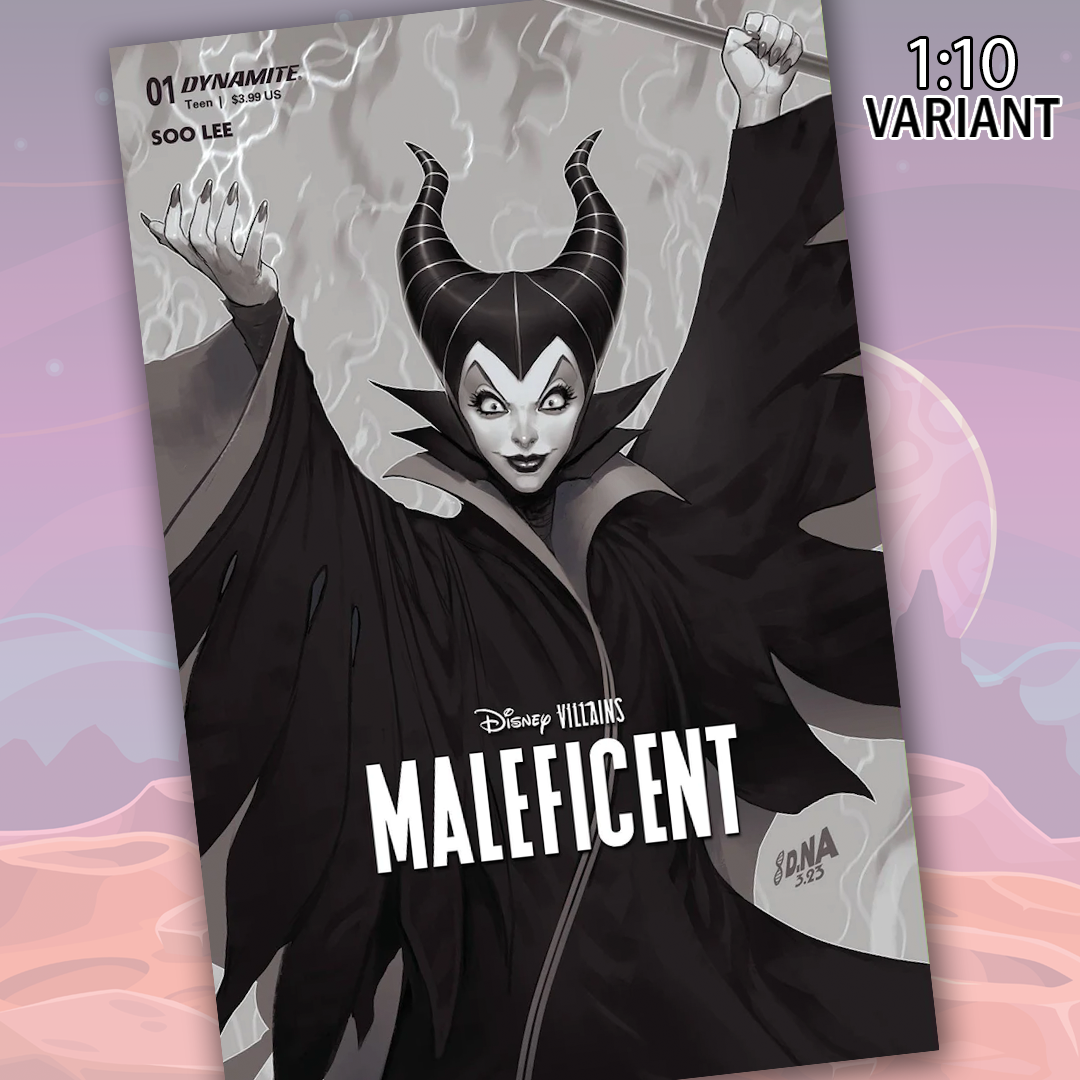 Disney Villains Maleficent #1 Cover ZE 1:10 Nakayama B&W Variant Comic Book