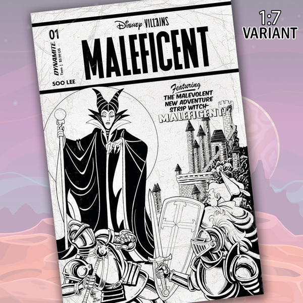 Disney Villains Maleficent #1 Cover Z 1:7 Haeser B&W Variant Comic Book