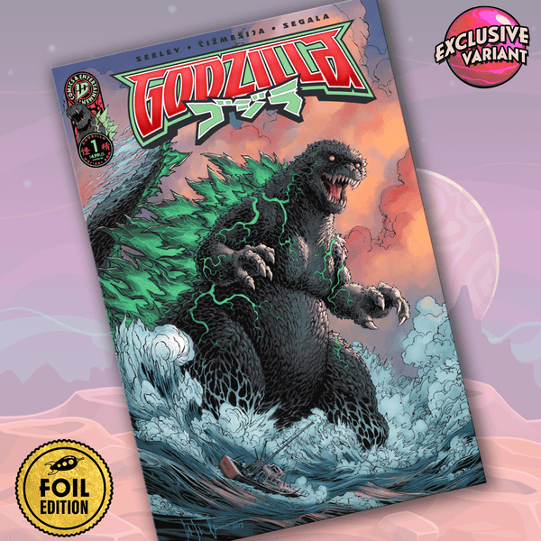 godzilla king of the monsters comic Godzilla #1 GalaxyCon Exclusive Dave Wachter Foil Variant Comic Book
