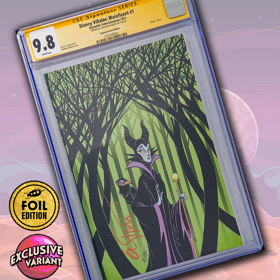 Disney Villains Maleficent #1 GalaxyCon Foil Edition CGC Signature Series 9.8 Signed by Gustavo Duarte