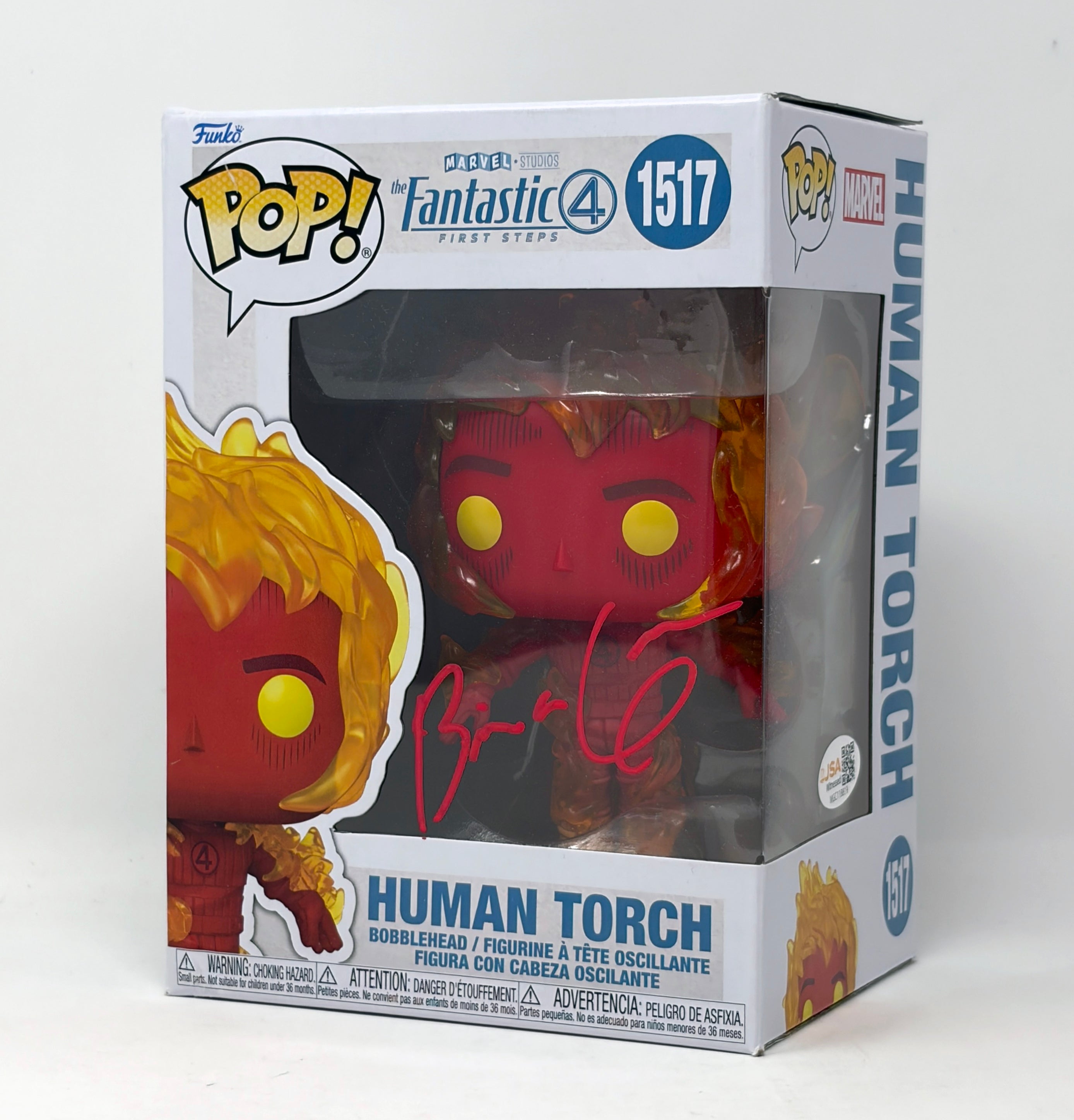 Brian Austin Green Marvel Fantastic 4 Human Torch #1517 Signed Funko Pop
