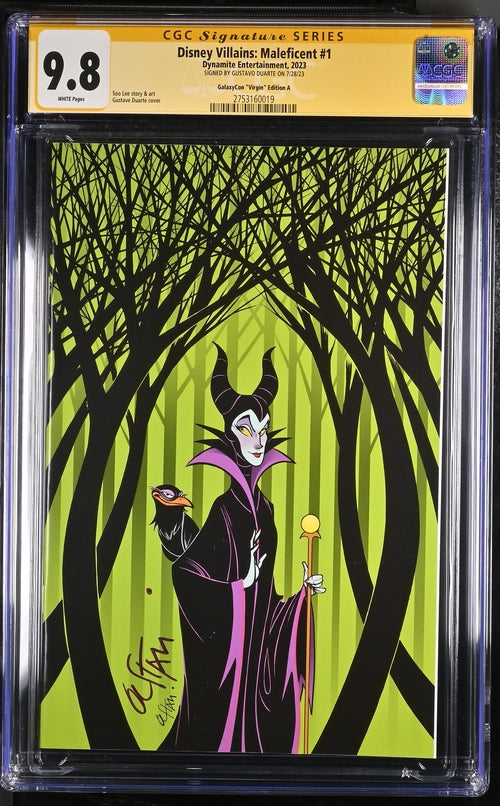 Disney Villains Maleficent #1 GalaxyCon Exclusive Duarte Virgin Variant CGC Signature Series 9.8