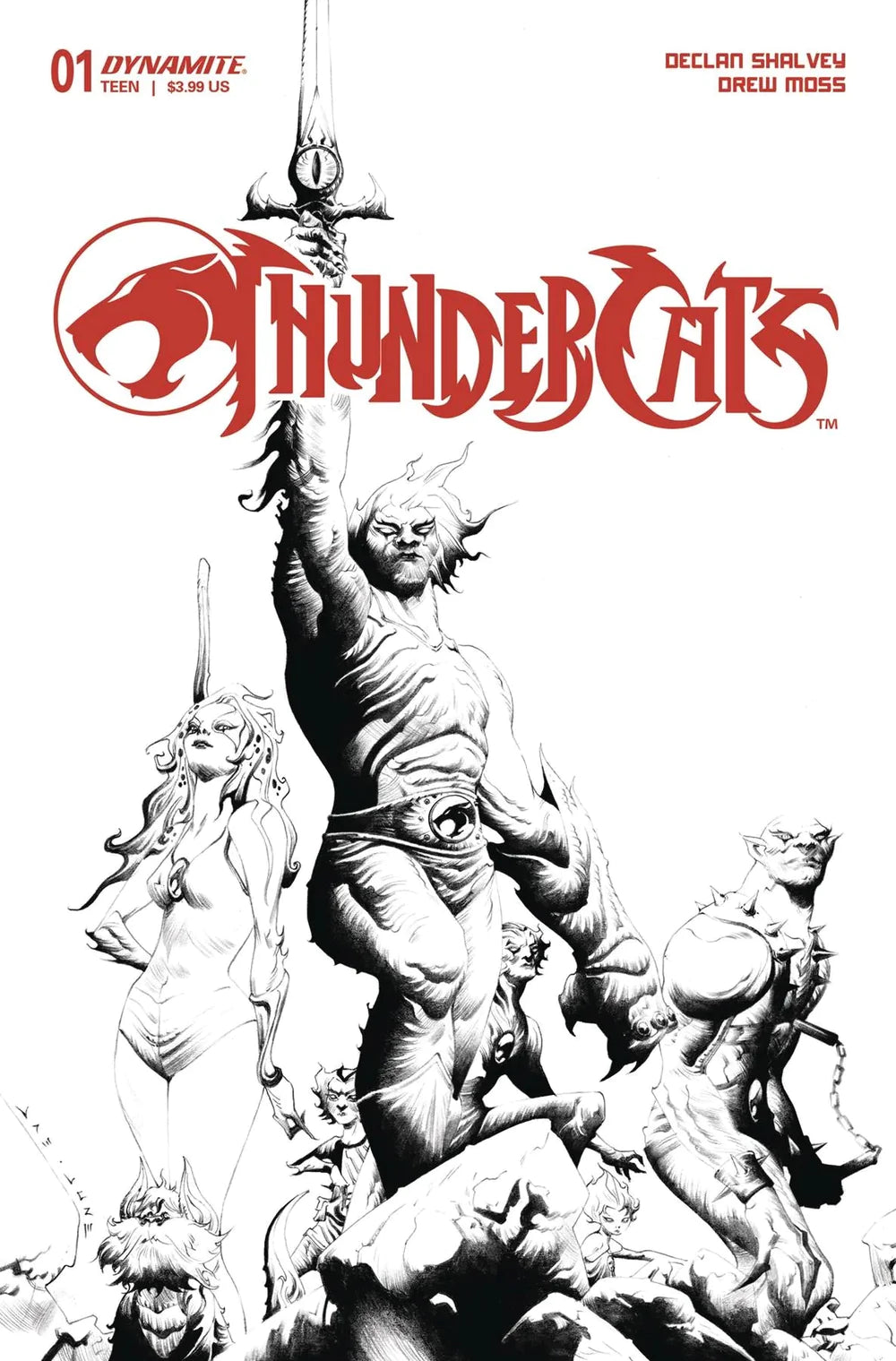 Thundercats #1 Cover T 1:25 Jae Lee Line Art Variant Cover Comic Book