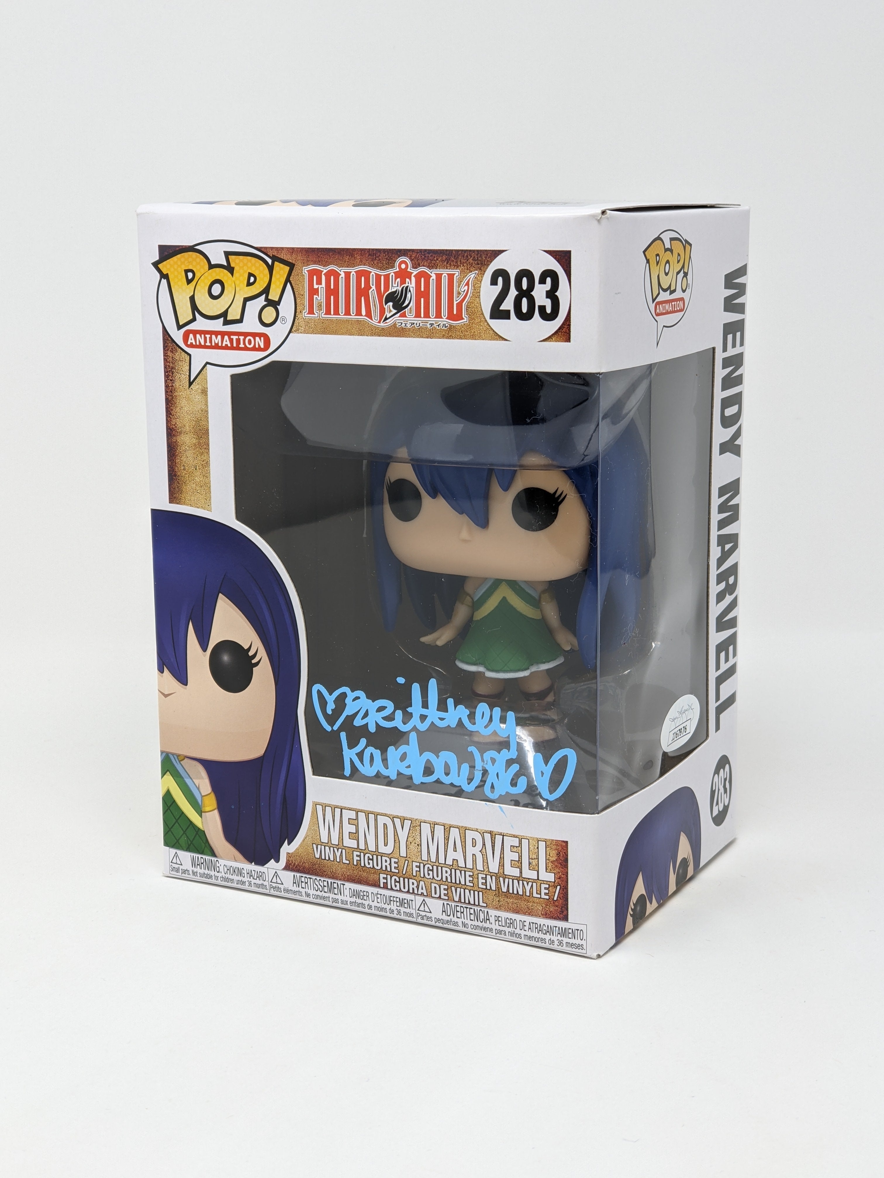 Brittney Karbowski Fairy Tail Wendy Marvell #283 Signed Funko Pop JSA COA Certified Autograph