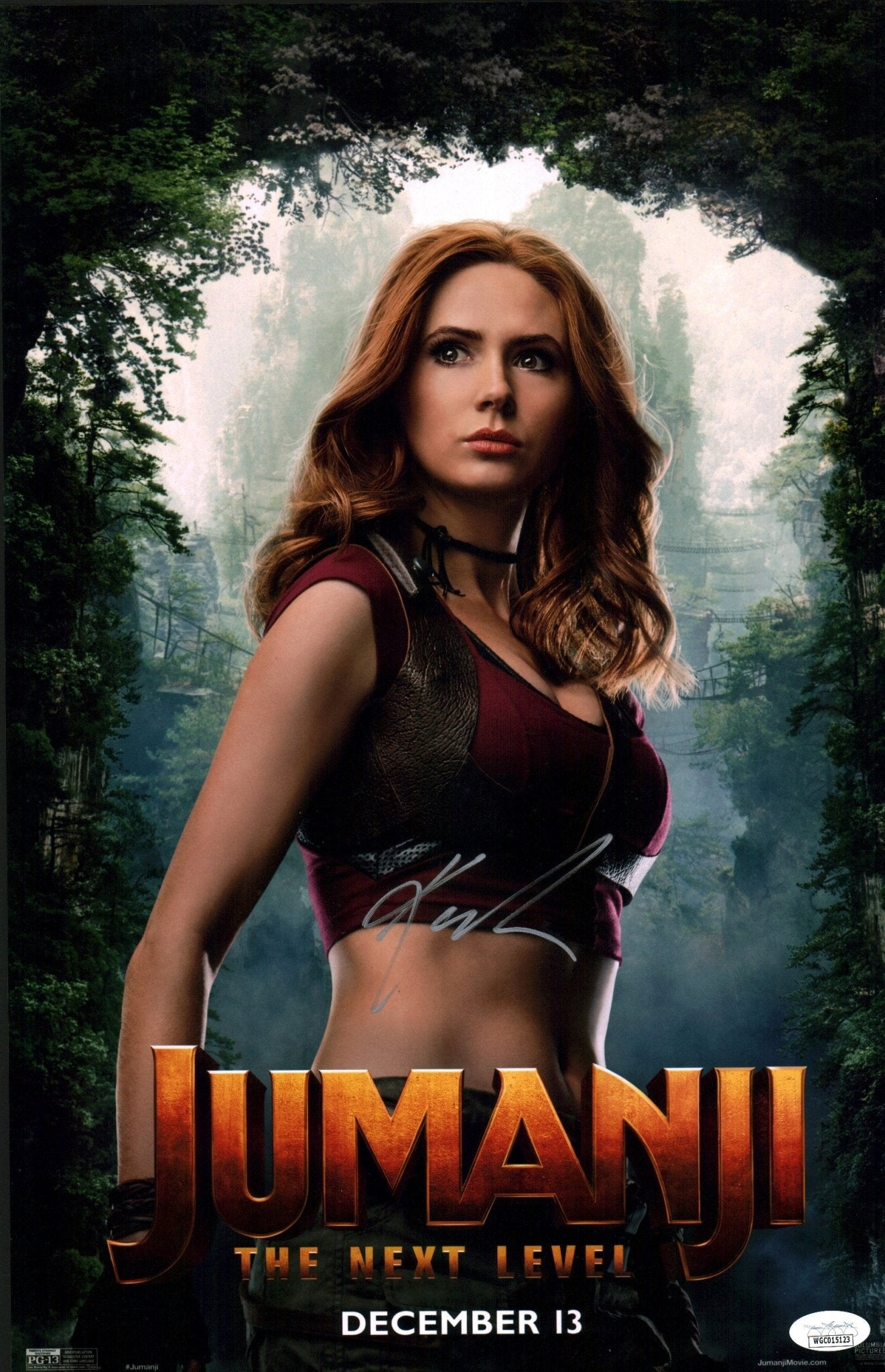 Karen Gillan Jumanji 11x17 Signed Photo Poster JSA Certified Autograph