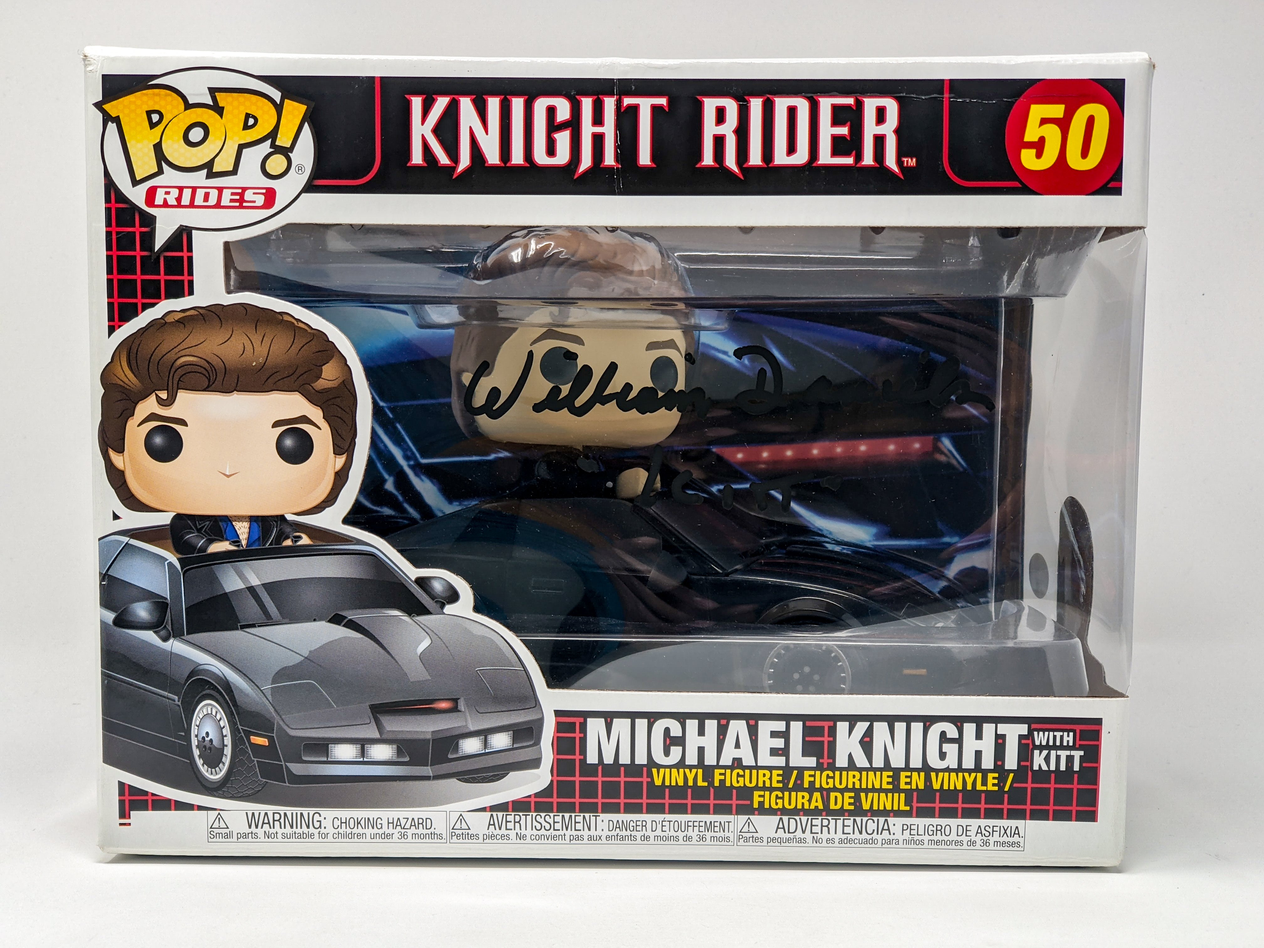 William Daniels Knight Rider Michael Knight with KITT #50 Signed JSA Funko Pop Rides JSA Certified Autograph GalaxyCon