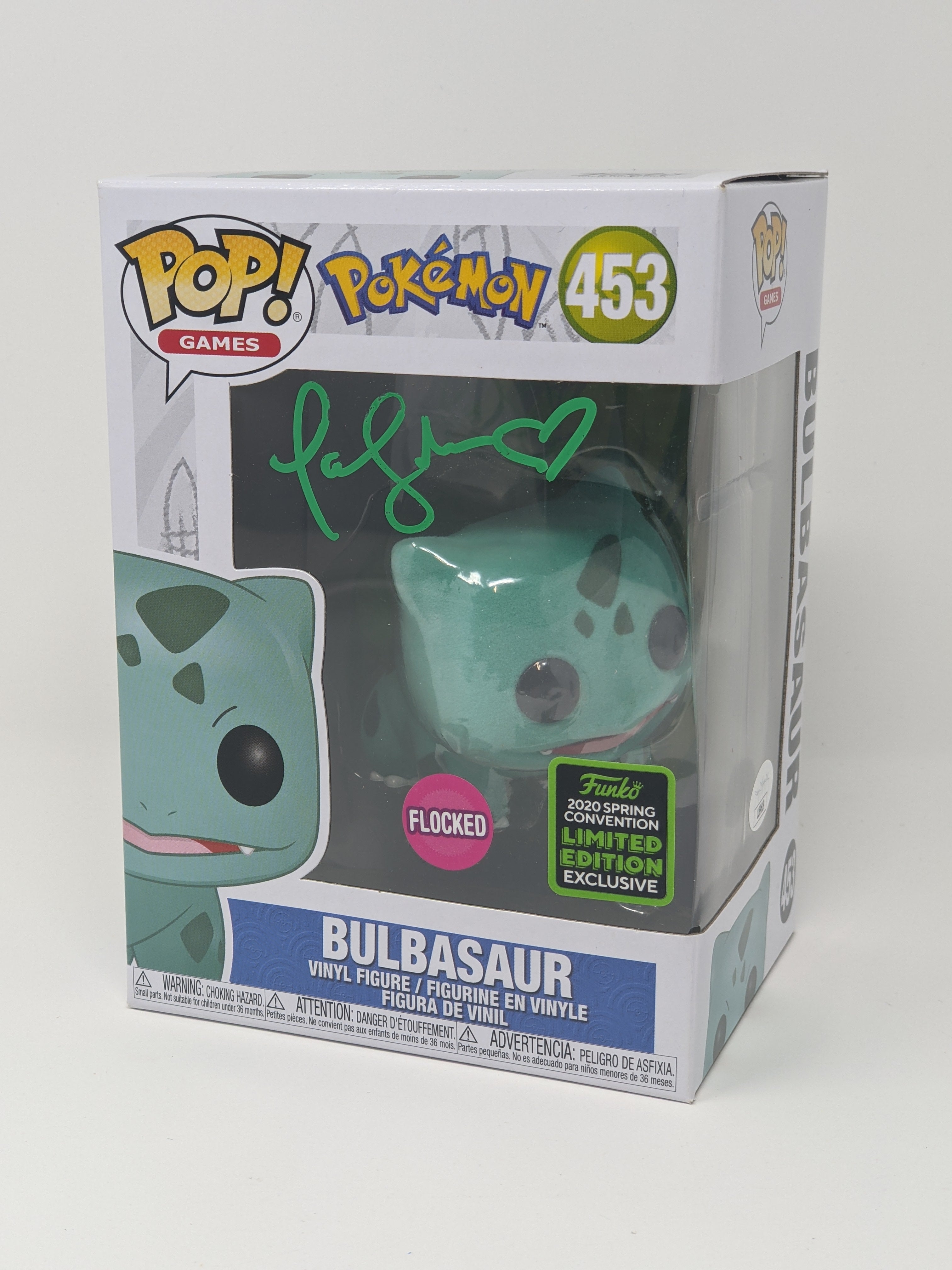 Tara Sands Pokemon Flocked Bulbasaur #453 Exclusive Signed Funko Pop JSA COA Certified Autograph