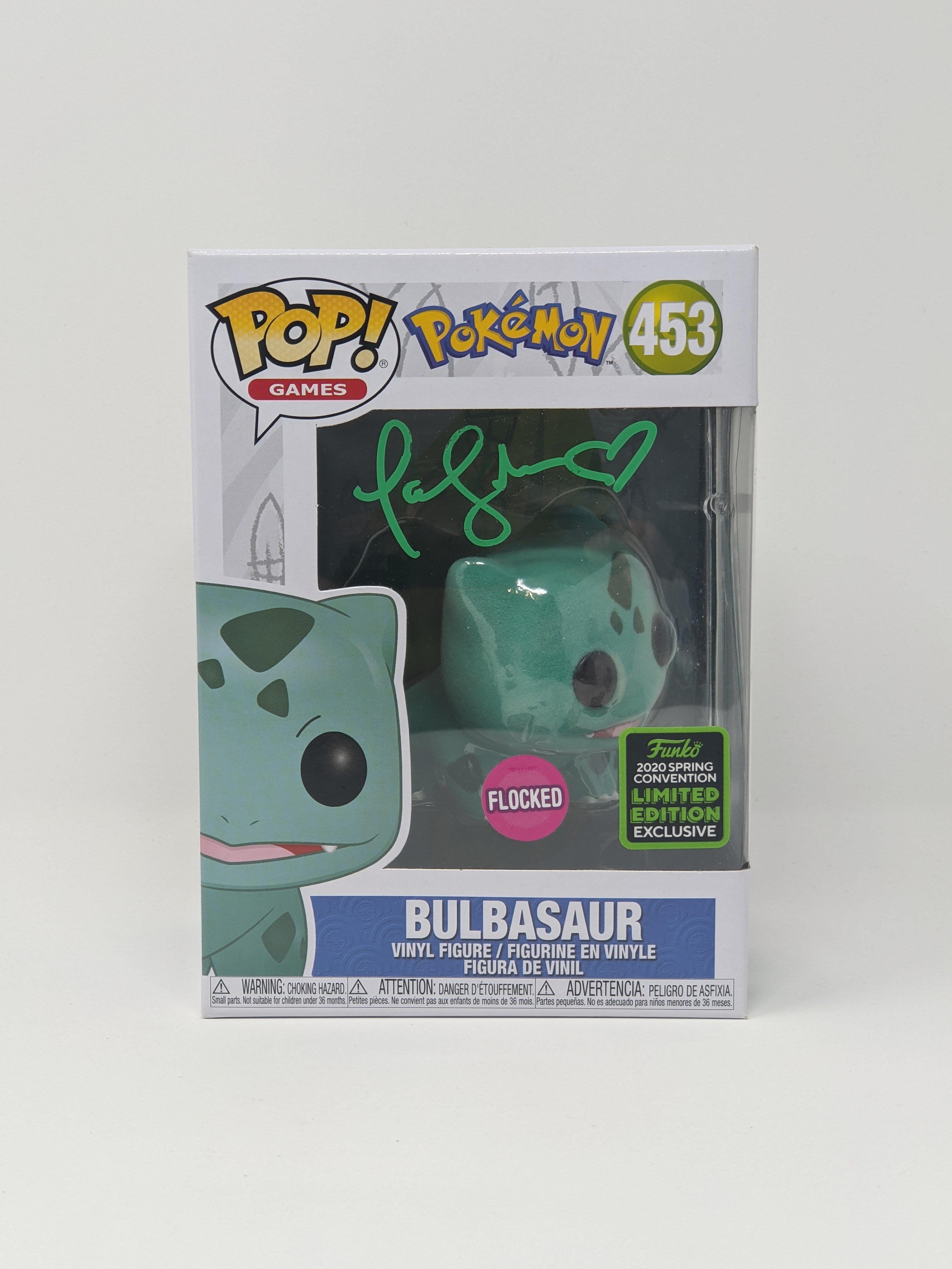 Tara Sands Pokemon Flocked Bulbasaur #453 Exclusive Signed Funko Pop JSA COA Certified Autograph